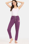 Rosaline Bloom Fest Knit Cotton Pyjama - Plum Caspia — thumbnail 4